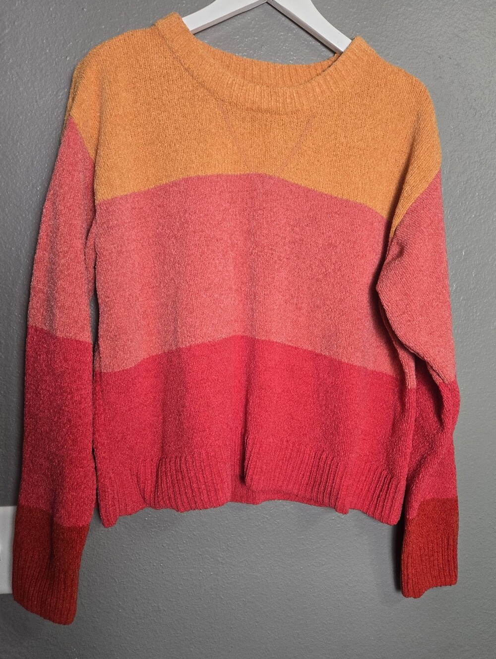 Lane Bryant Sunshine Ombre Colorblock Cropped Sweater Size 14-16